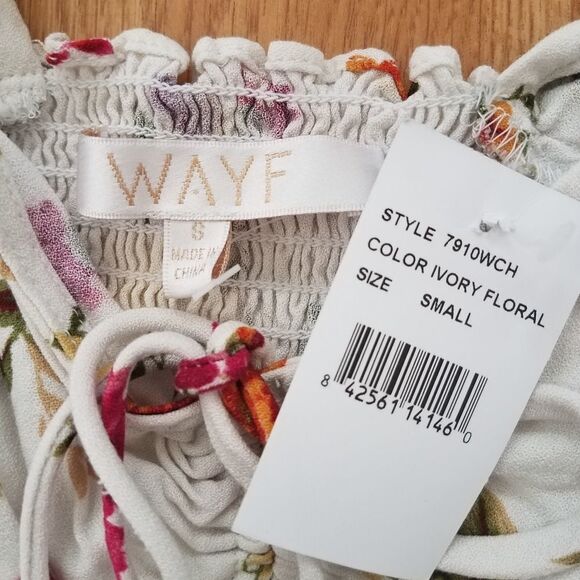 NEW Wayf Calais Floral Print Crop Top Sz Small - Picture 7 of 8